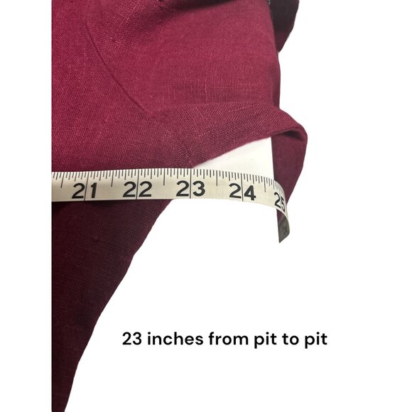 Vintage Red Button-Down Long-Sleeve Linen Blazer Jacket With Notched Lapel Colla - Picture 9 of 12